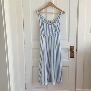 Old Navy Blue and White Striped Midi Line Blend Dress Size Medium
